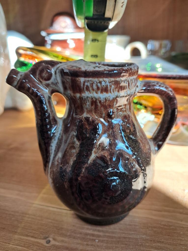 Starý retro keramický džbáneček - 4