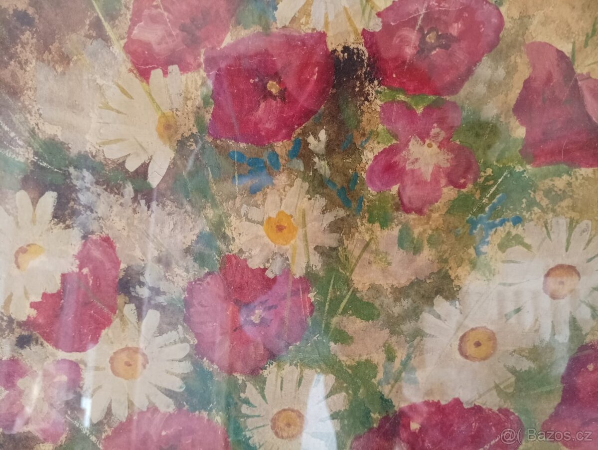 OBRAZ OLEJ V DŘEVĚNÉM VYŘEZÁVANÉM RÁMU SIGNATURA - 4