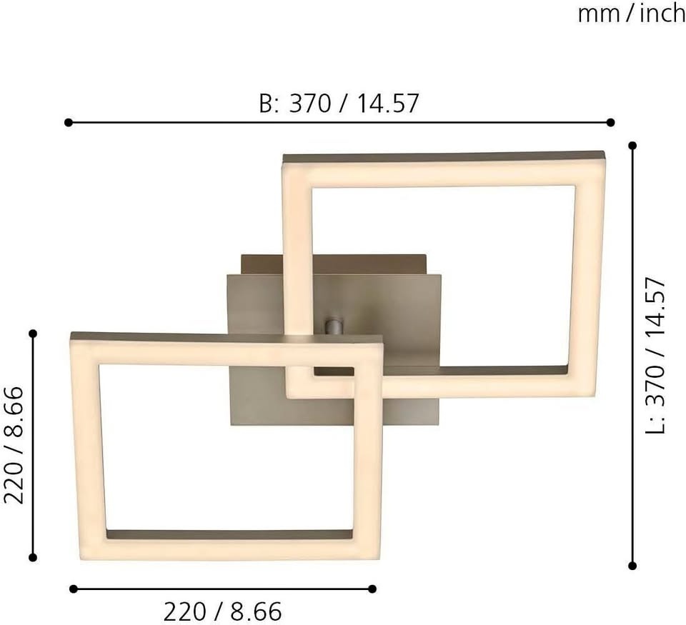 Moderní stropní LED svítidlo - 2 čtverce - 4