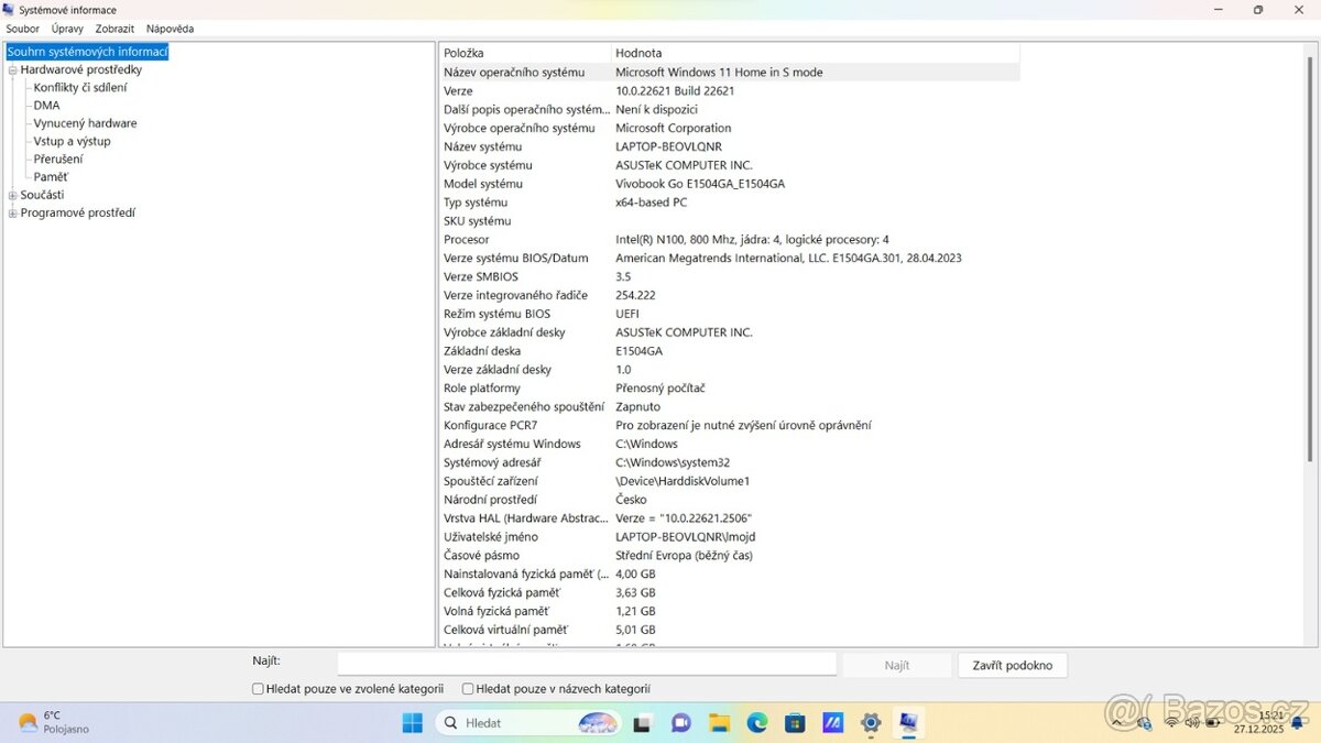 ASUS vivobook Go E1504GA - 4