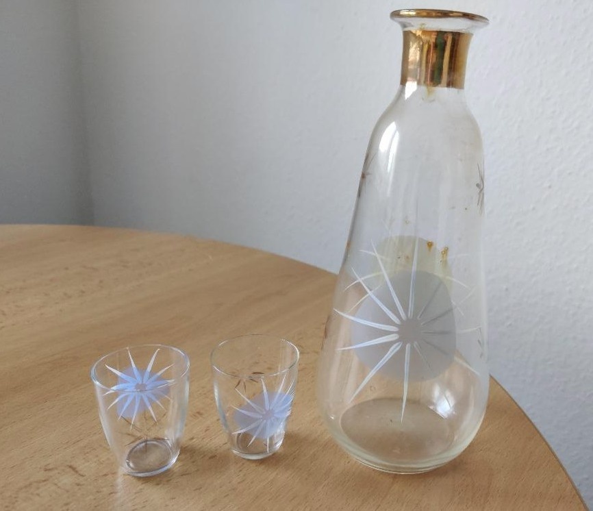 retro čs. skl. karafa v brusel. stylu BOROCRYSTAL - 4