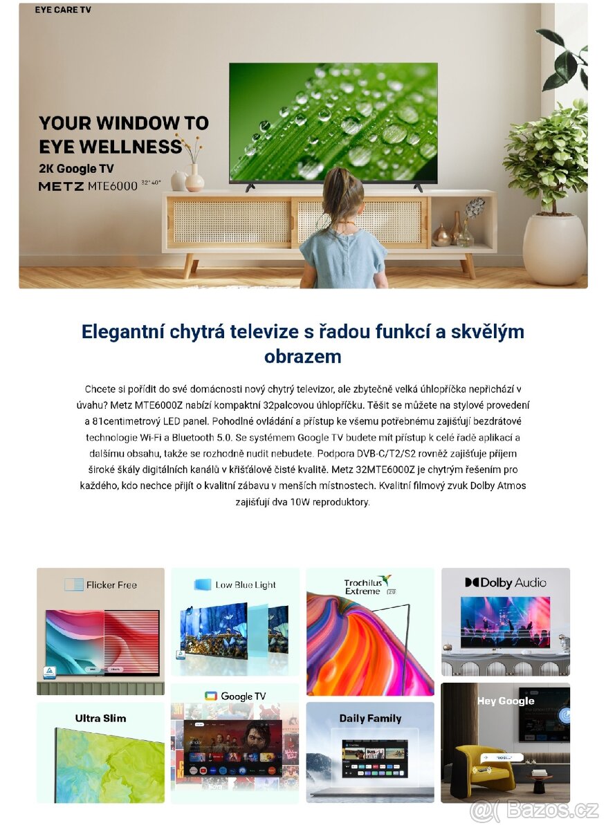 Metz 32MTE6000Y Google tv rok záruka - 4