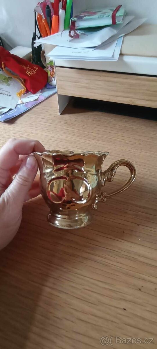 Pozlacený set na kávu, čaj - 4