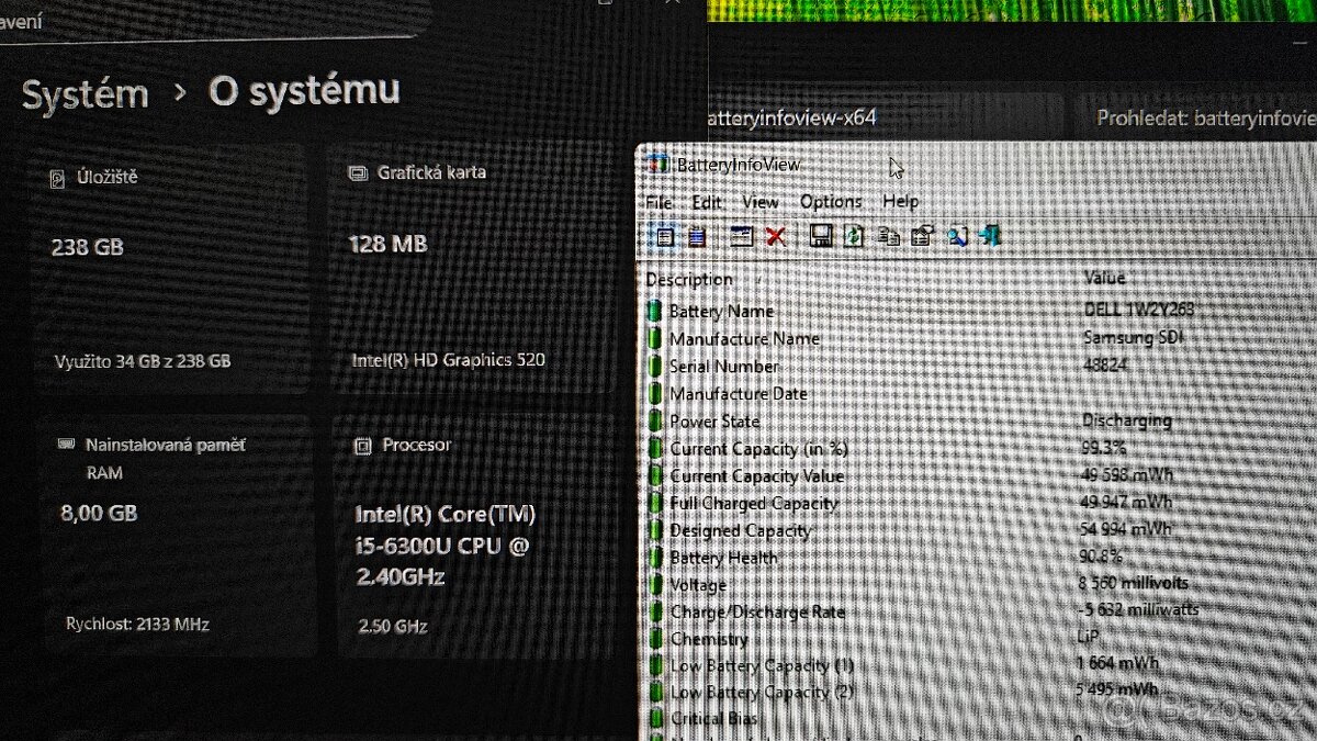 Dell Latitude E7470, i5,8GB RAM, SSD 256GB nová baterka - 4