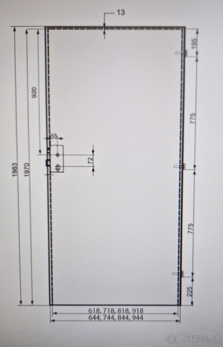 Dveře Voster PALLMER 90L ořech italský - 4
