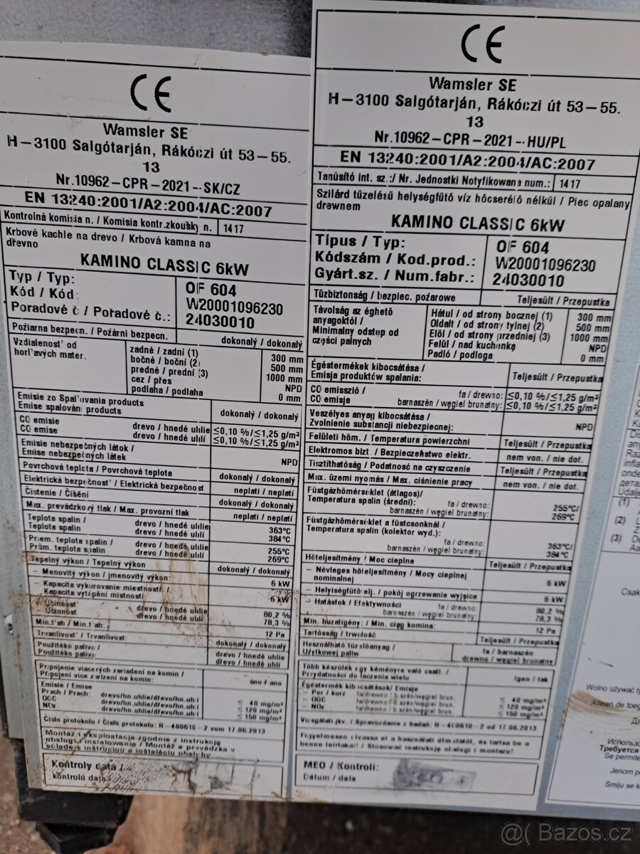 Nepoužitá kamna 6 kW - 4