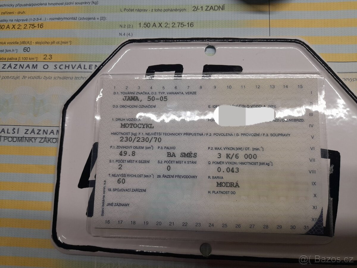 Jawa 50 typ 05 rok 1962 rám s TP - 4