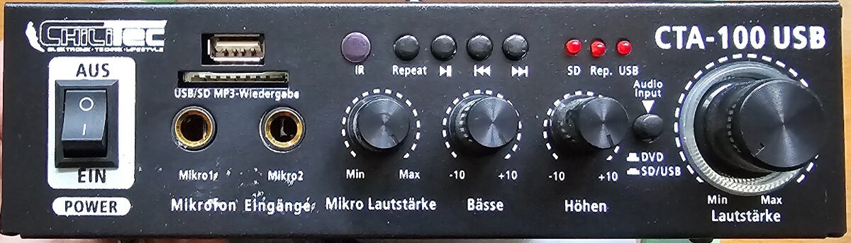 ChiliTec CTA-100 USB zesilovač s USB - 4