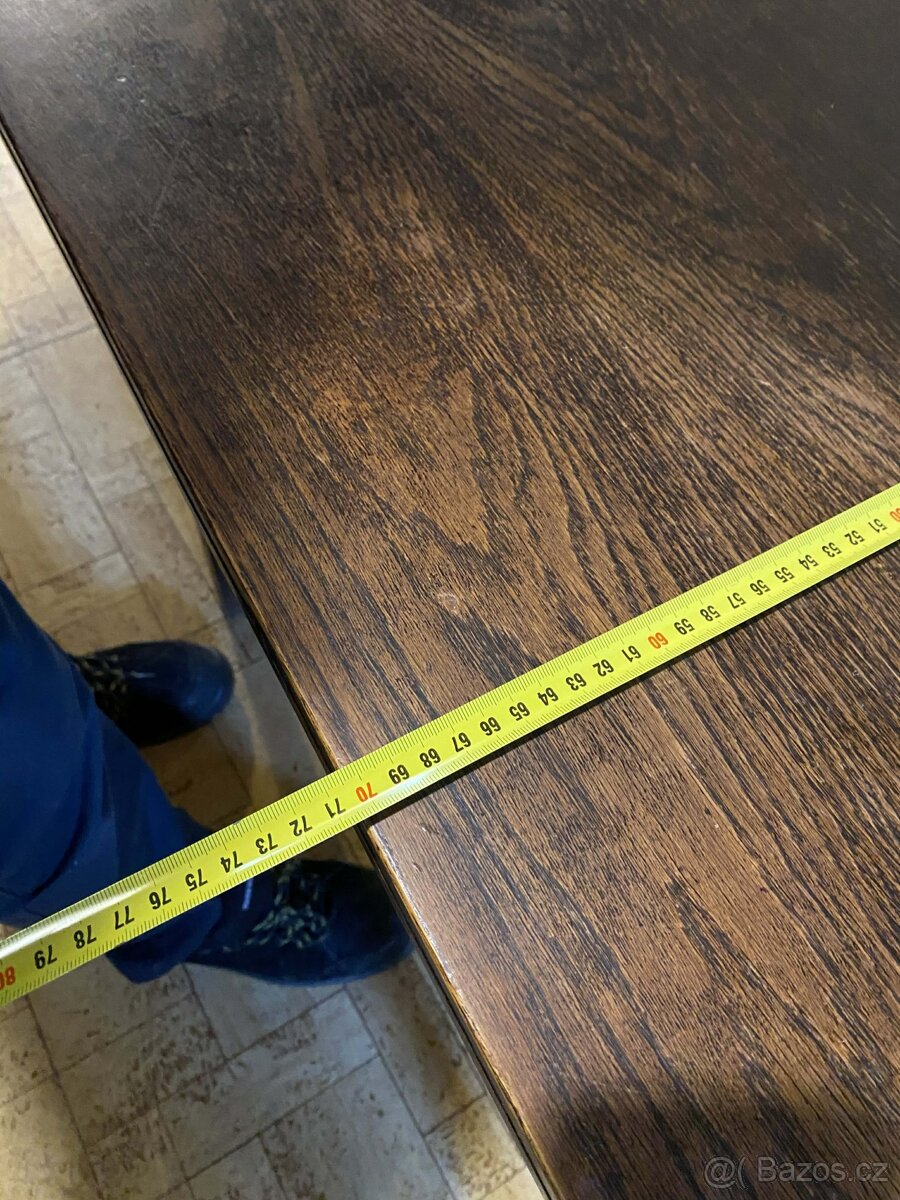 Masivní stůl hnědá rozkládací - 4