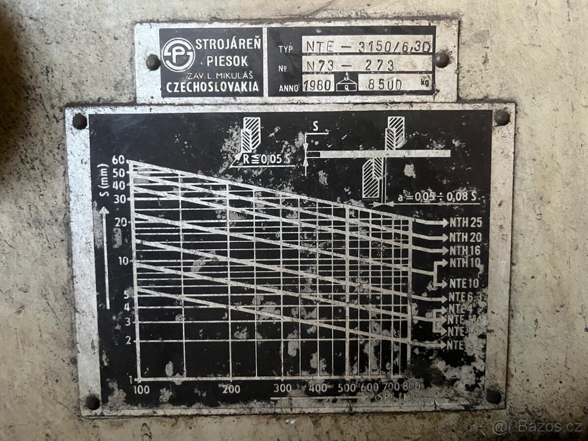Tabulové nůžky NTE 3150/6,3 - 4