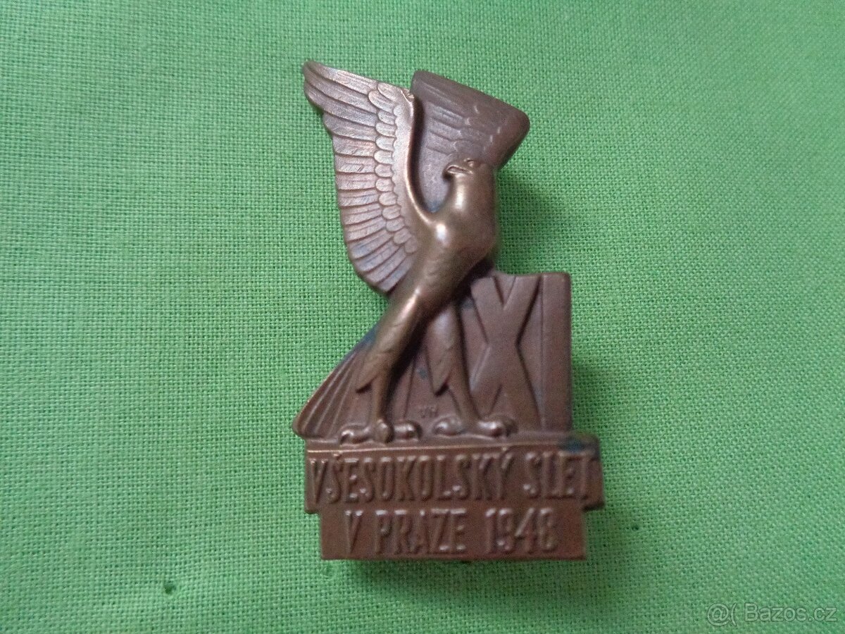 Starý odznak "Všesokolský slet v Praze 1948" - 4