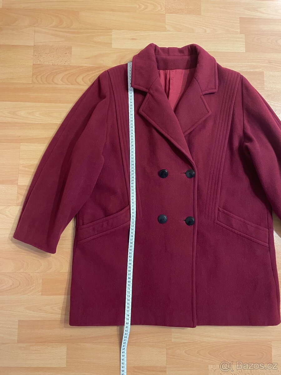 Vlněný vínový kabát - 4