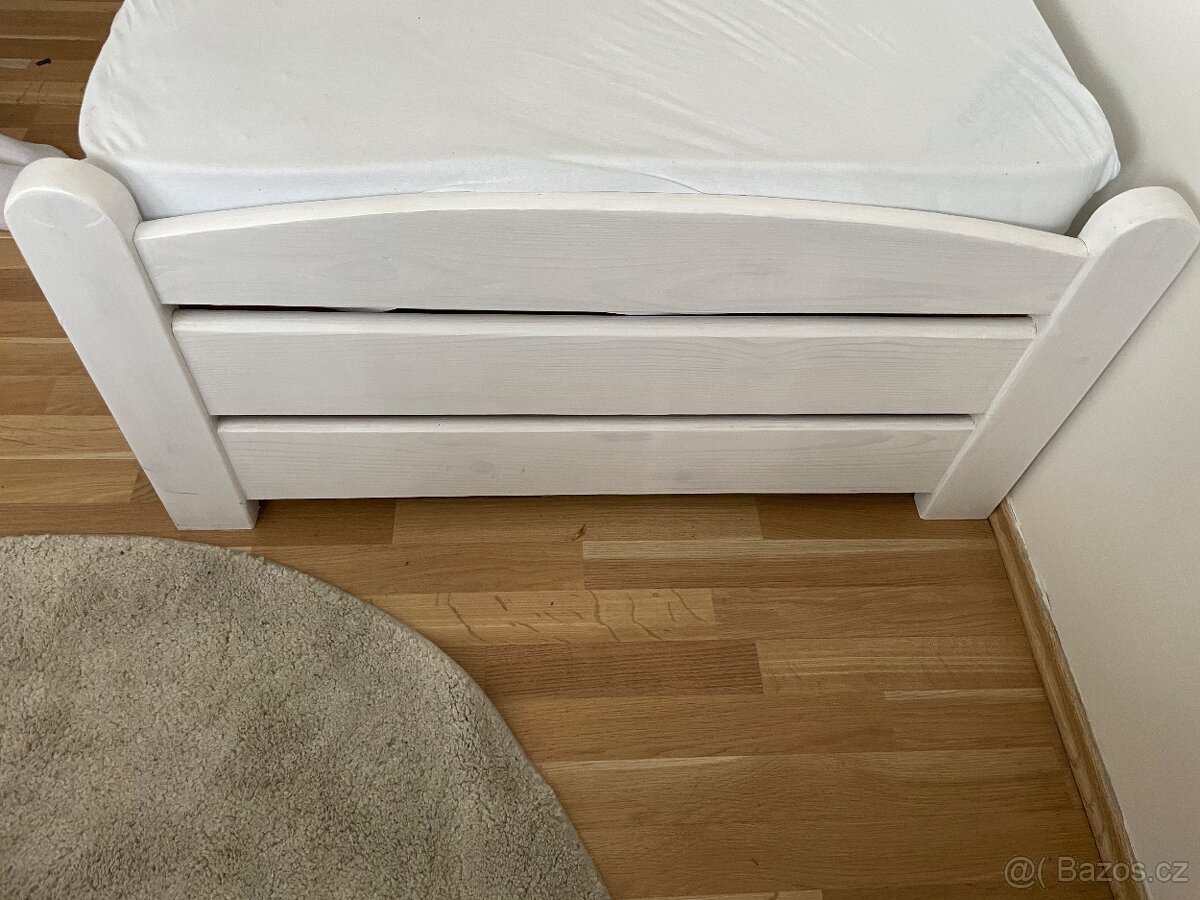 Postel 90x200 (+ matrace a rošt) - 4