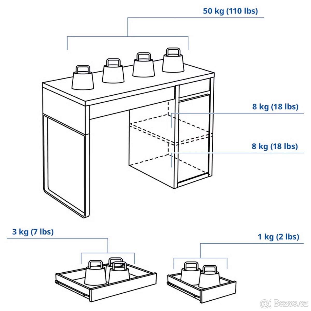 Dětský psací stůl Ikea Micke - 4