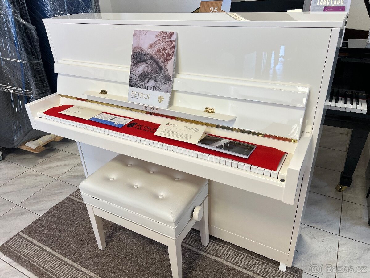 Bílý Petrof 118 S1 se zárukou 5let, doprava zdarma. - 4