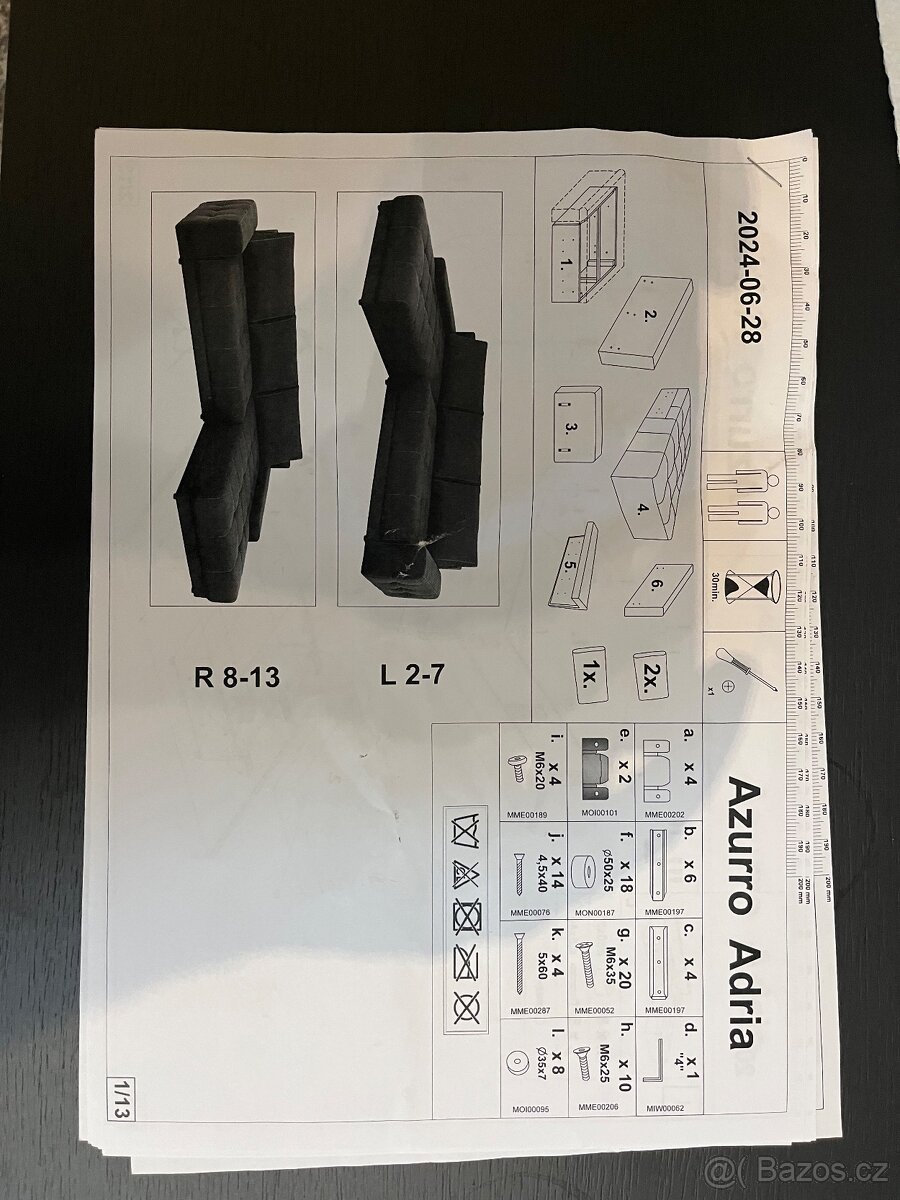 Sedací souprava/gauč - azurro adria - 4