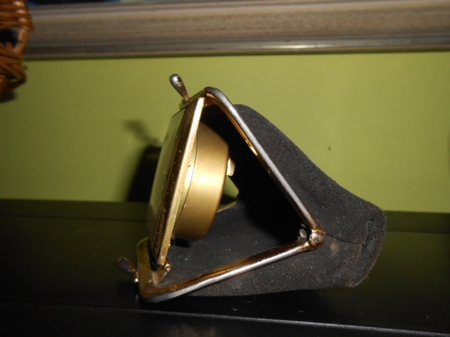 Starožitný cestovní budík KIENZLE 8x9cm - zastavuje se, - 4