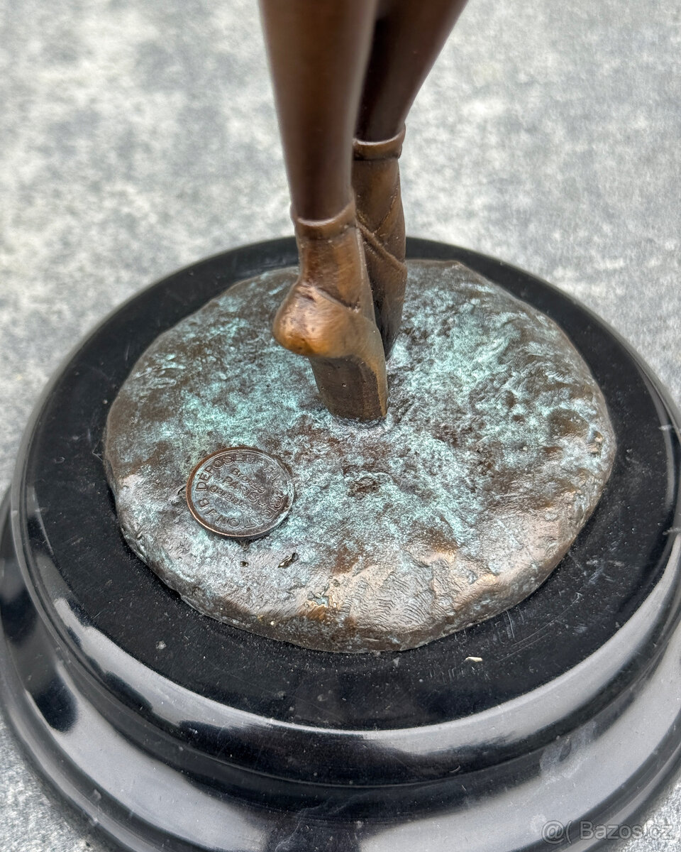 Bronzová socha Balerína luxusní tanečnice dekorace a dárek - 4