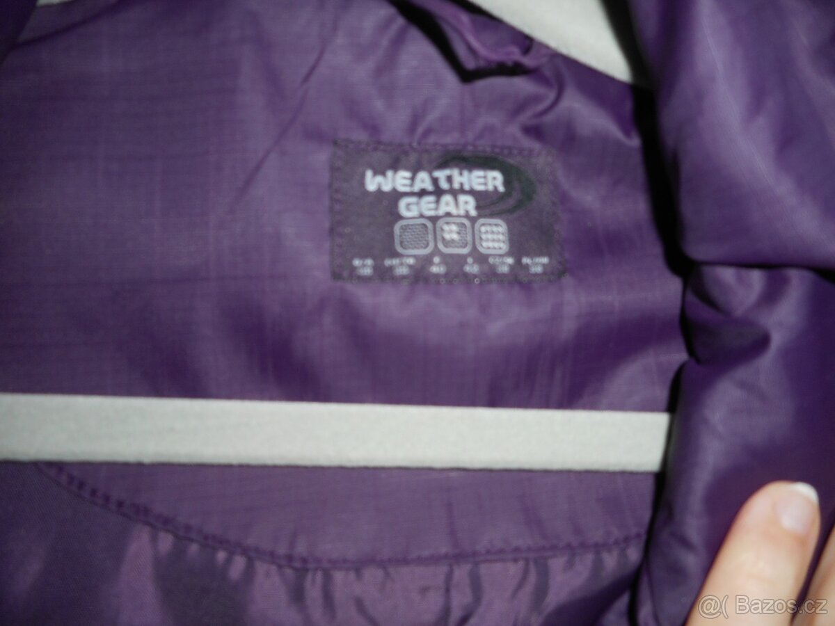 Nepromokavá bunda, parka dlouhá - fialová M - Tchibo - 4