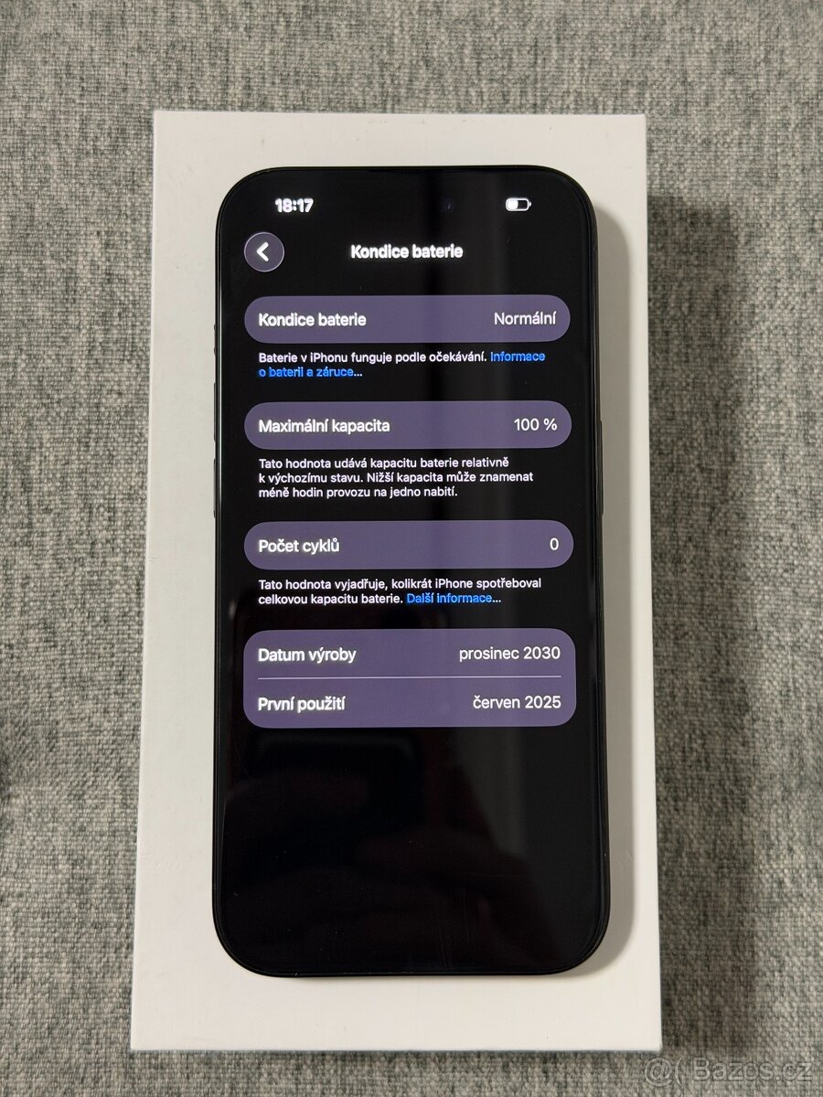 iPhone 15 Pro 256GB Černý, Baterie 100% - 4