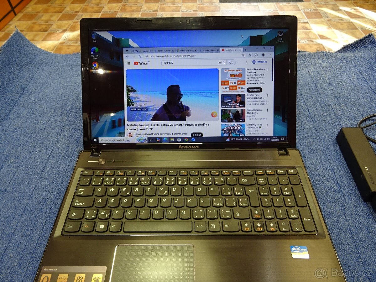 Notebook Lenovo G580 15.6" 4/800GB nová baterie - 4