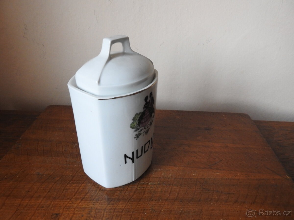 Starožitná porcelánová doza nudle Dubí Teplice Rokoko - 4