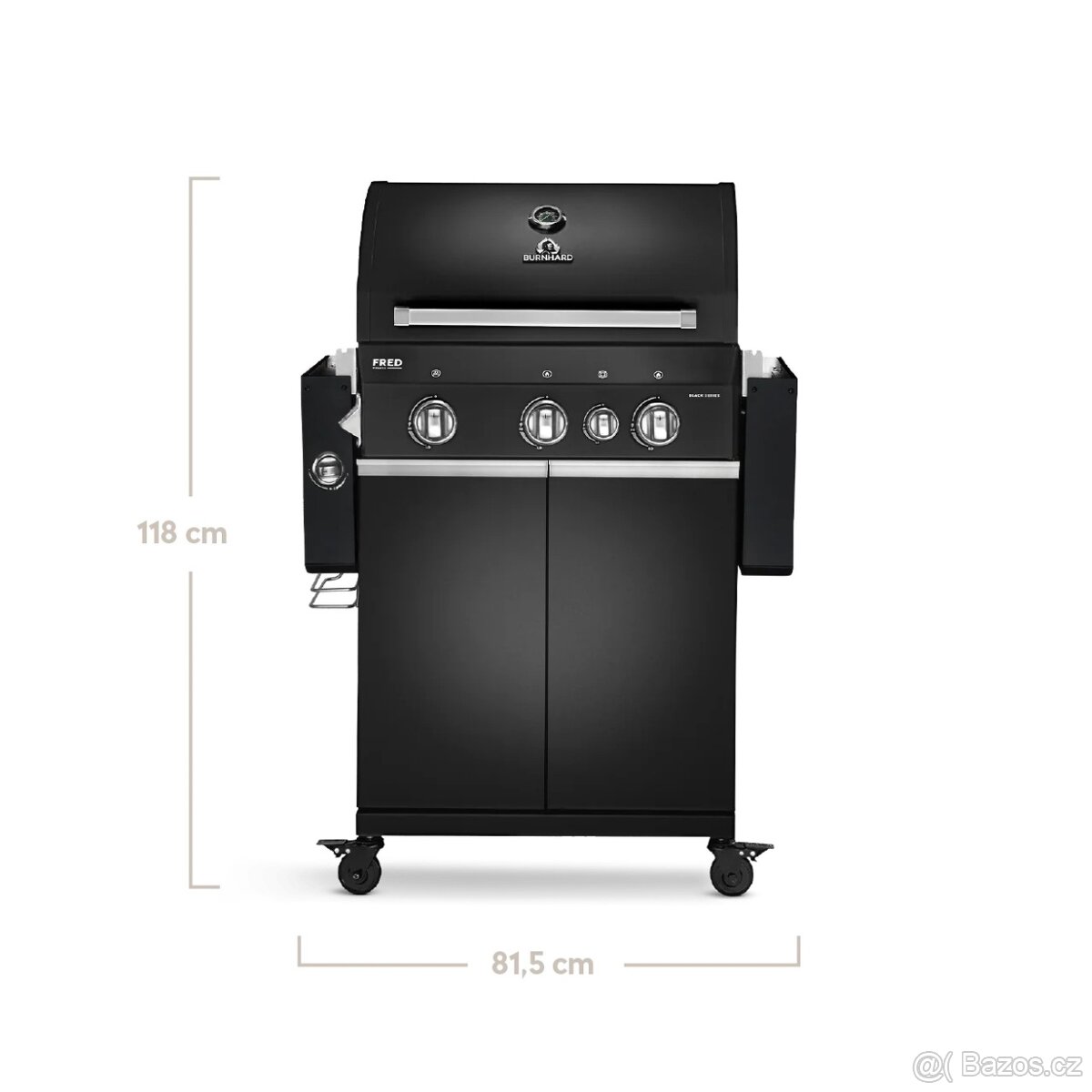 Gril Plynový Burnhard Fred Deluxe (black),infra, mod 2023 - 4