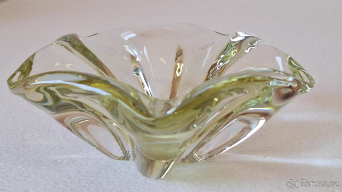 STARÝ POPELNÍK HUTNÍ SKLO . TOP STAV. - 4