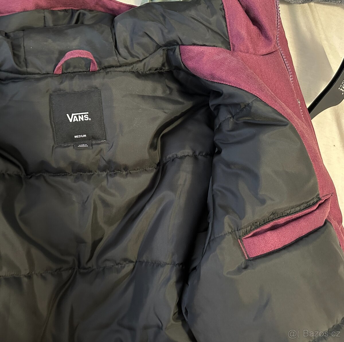 zimní bunda Vans vínová/černá - M - Nová s visačkou - 4