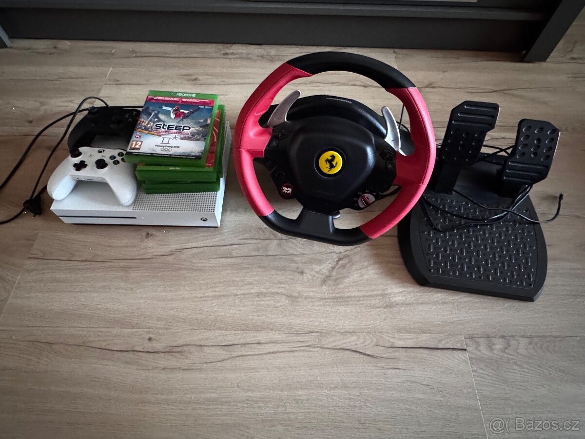 Xbox One S 500G + ovladač + volant + hry - 4