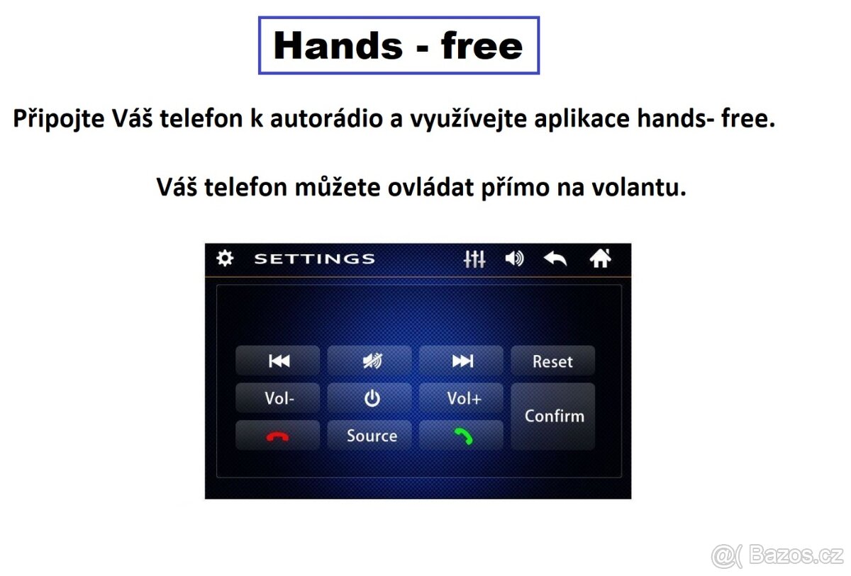 2 DIN rádio 7"; český návod, NOVÉ, ZÁRUKA, autorádio - 4