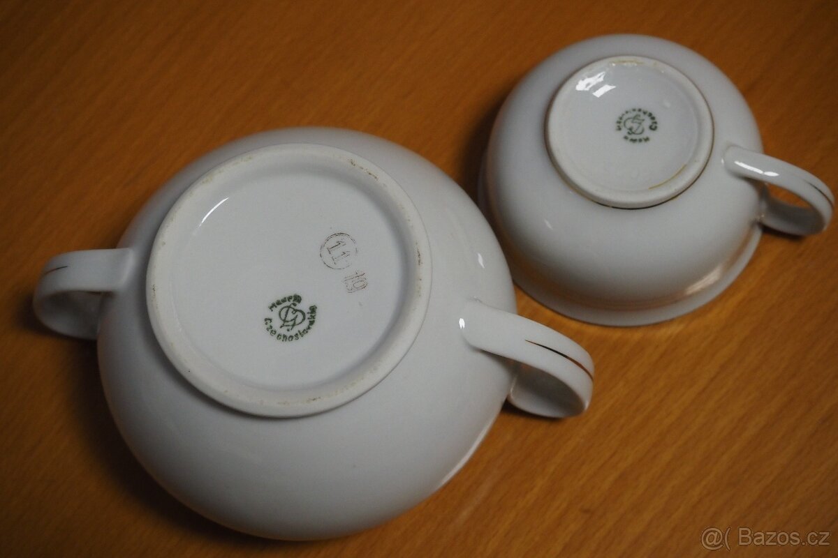 Porcelánové mini šálky + cukřenka - 4