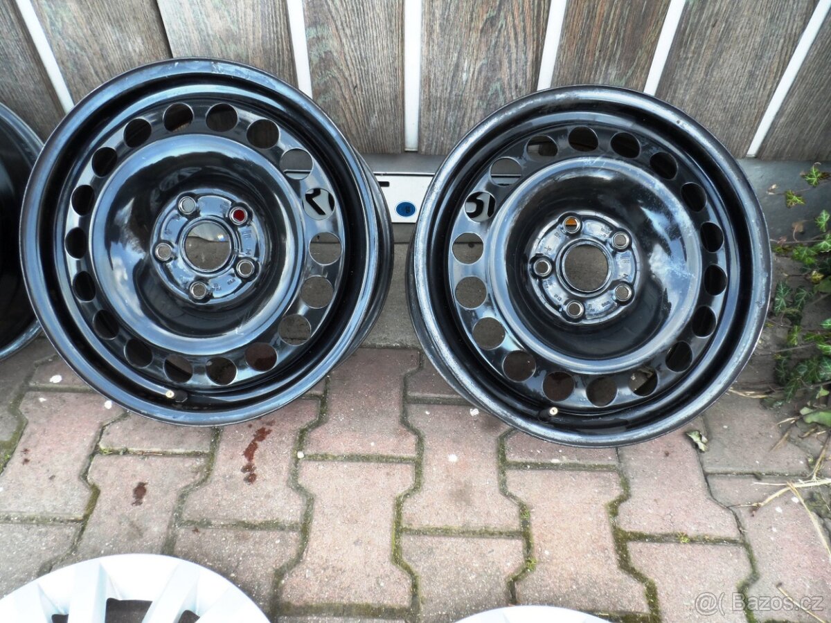 Originál Plechové disky+Poklice 16 ET46 5X112 - 4