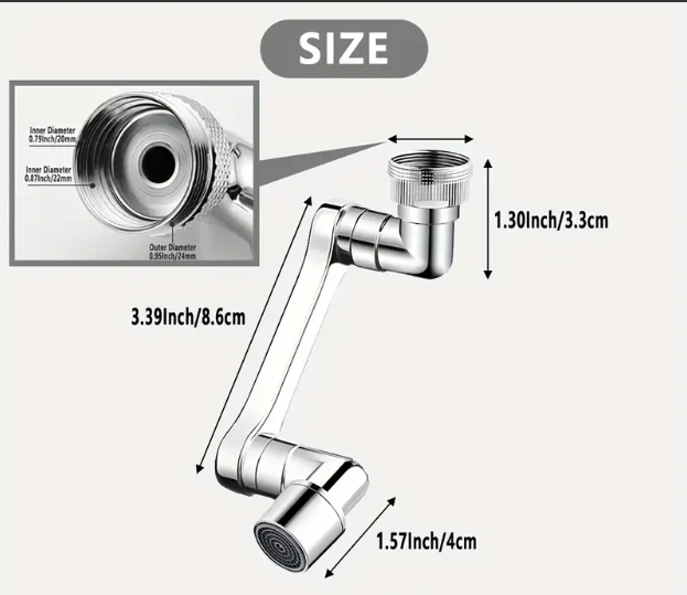 Vodovodní baterie- otočný kovový prodlužovací kohoutek - 4