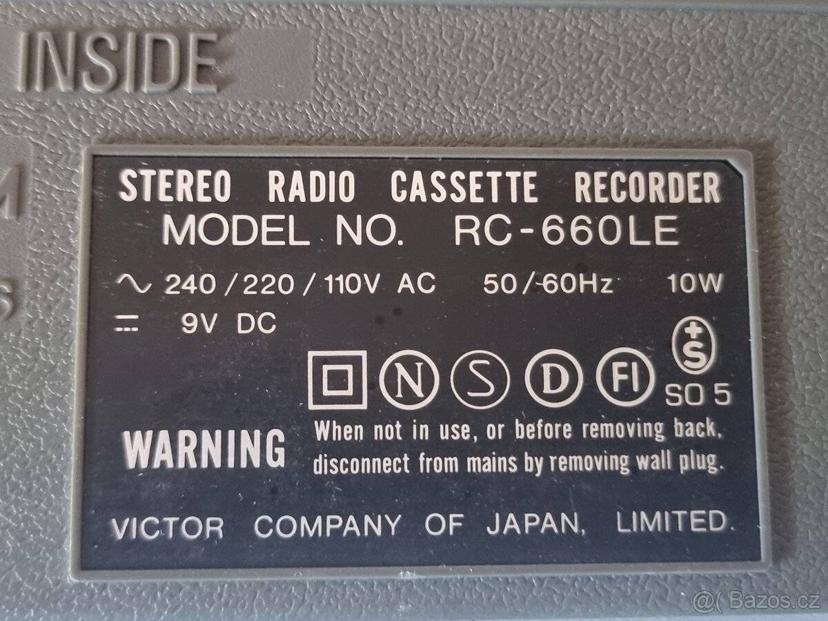 Prodám RETRO rádio RC - JVC 660 LE viz foto. - 4