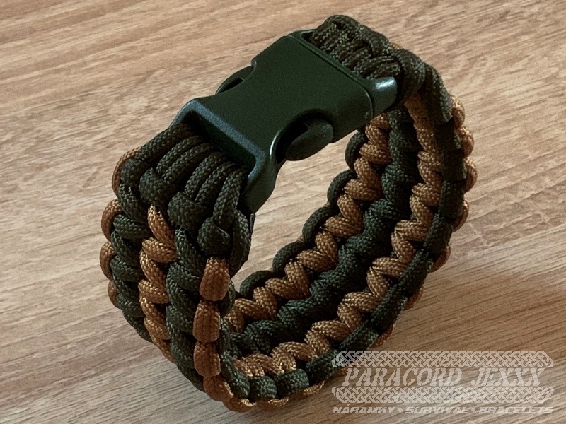 Paracord náramek (19 cm) oliv - brown - 4