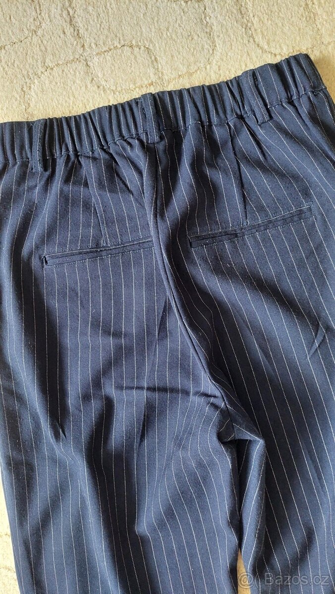 Modré kalhoty s proužkem Cropp, vel. S - 4