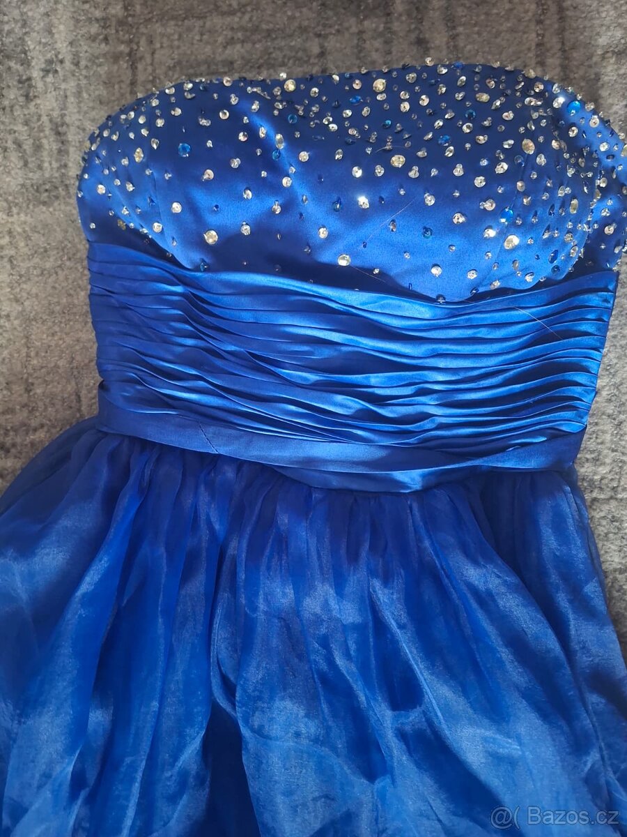 Modré plesové šaty - 4