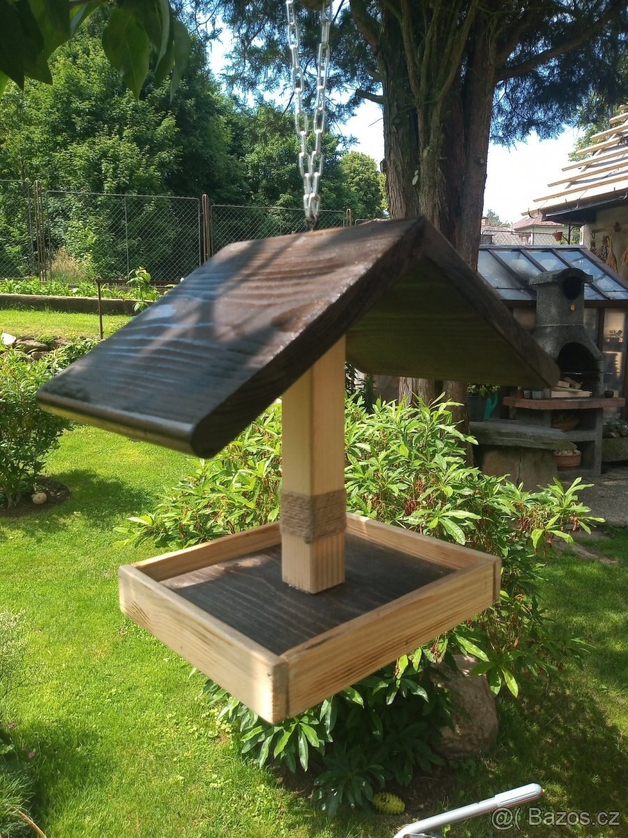 Krmítko, ruční práce, EKO nátěr, masivní dřevo - 4