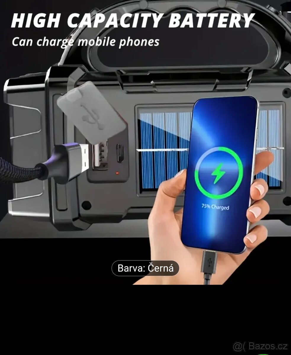 Multifunkční solární LED svítilna nová. - 4