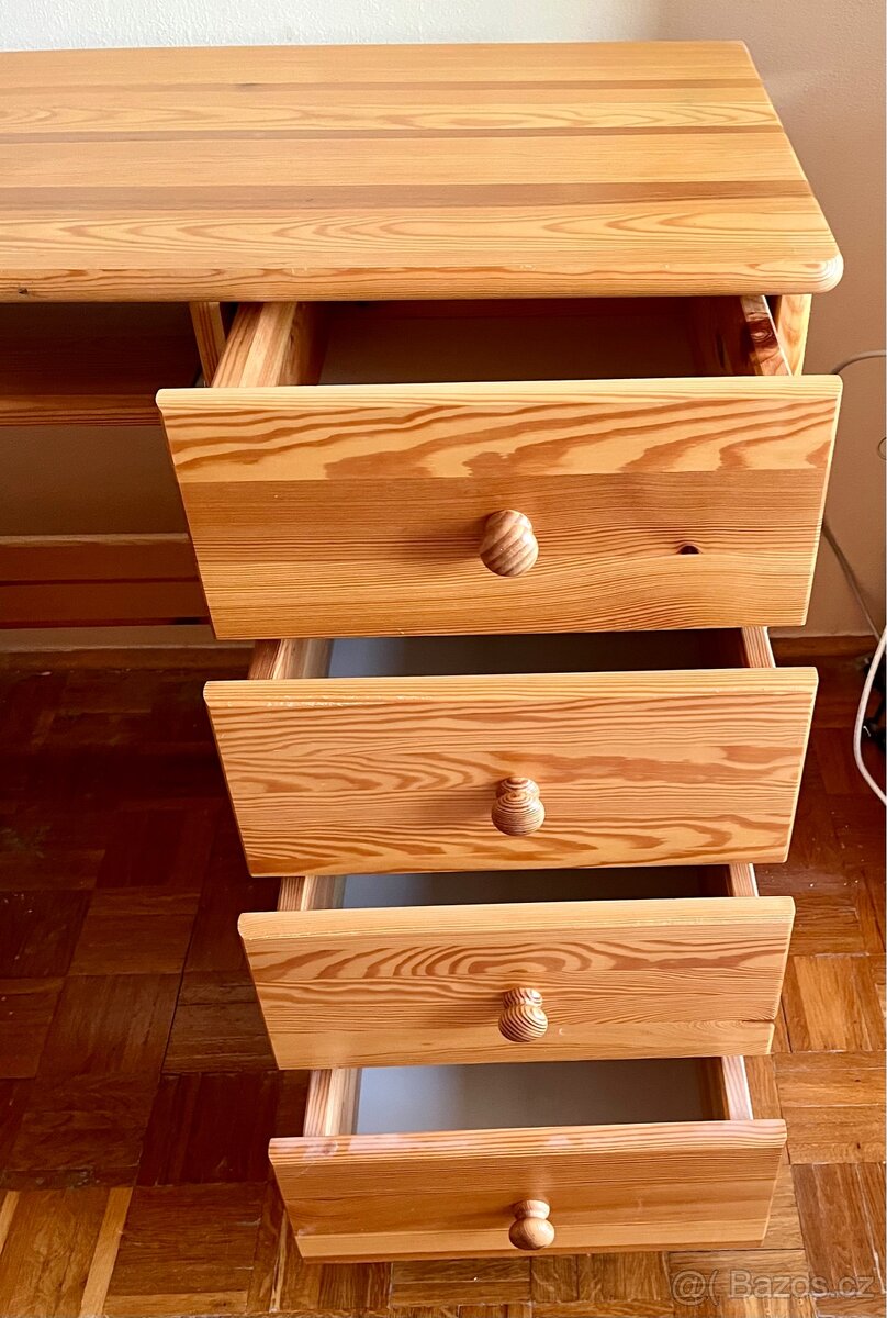 Psací stůl z masivu (borovice) + židle - 4