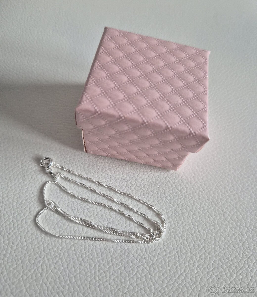 Stříbrný točený řetízek Singapur 43cm Ag 925 - 4