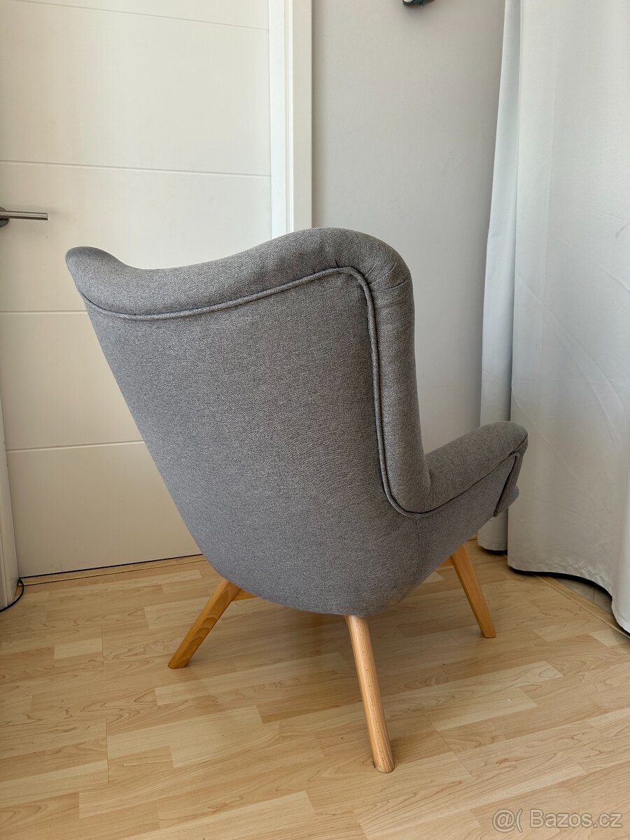 Křeslo ušák šedé - 4