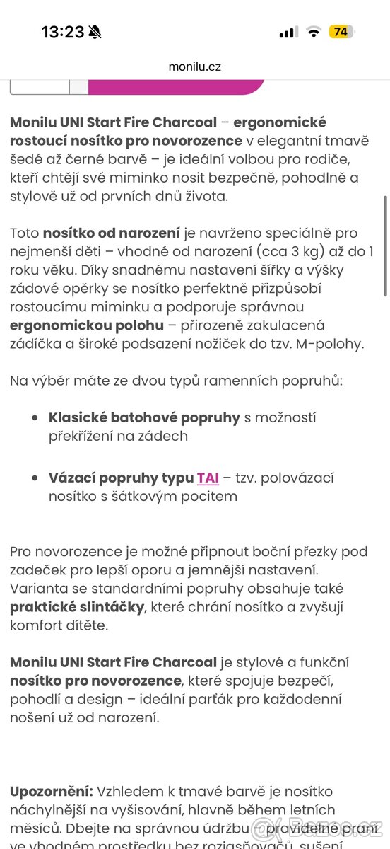 Nosítko MoniLu ergonomické- nové - 4