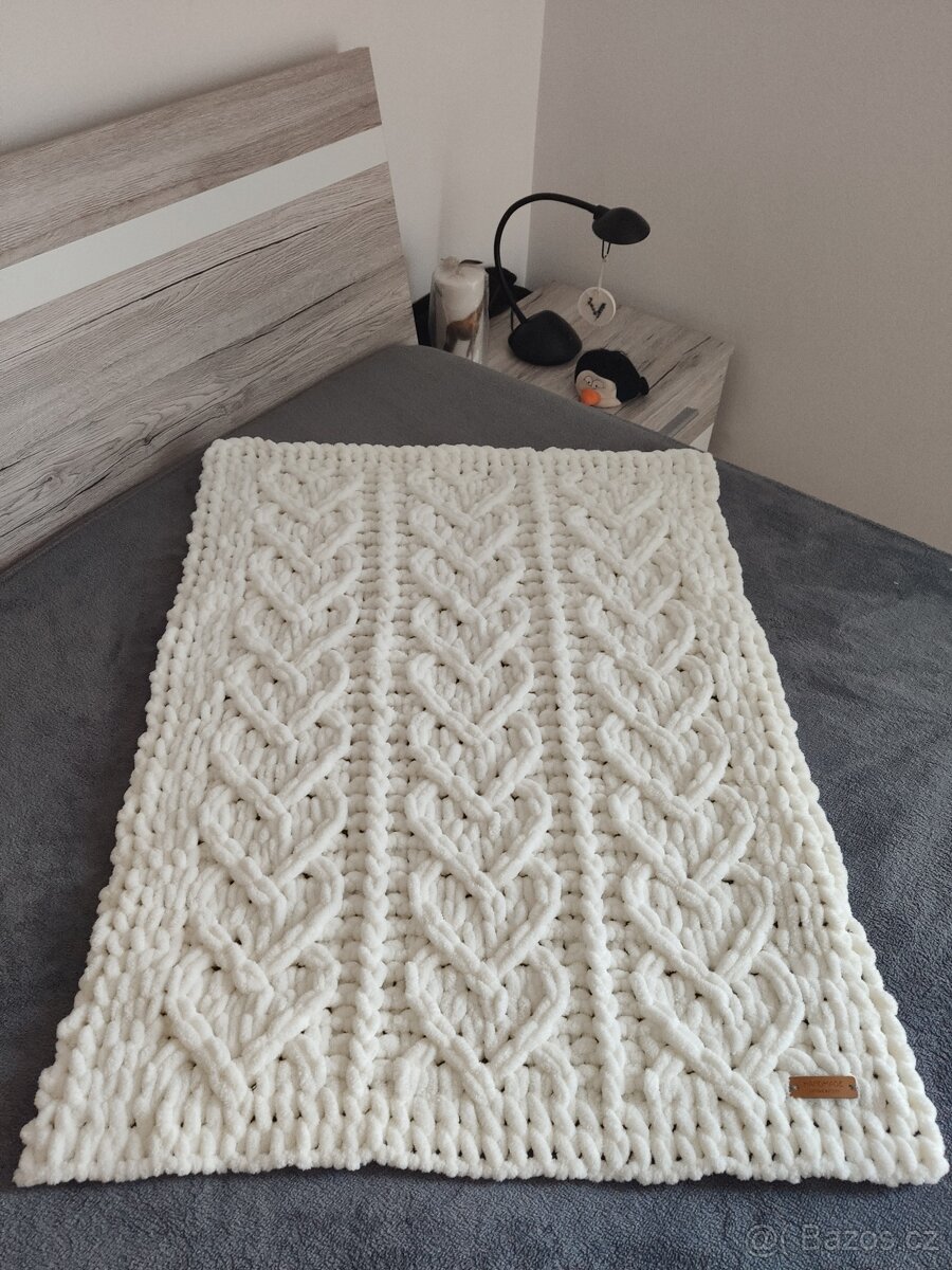 Pletená dětská deka smetanová - 4