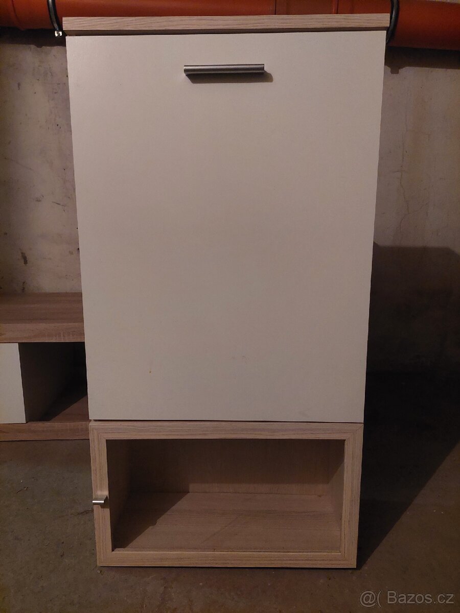 Obývací komplet- dub soloma, bílo šedá kombinace/ 4 díly - 4