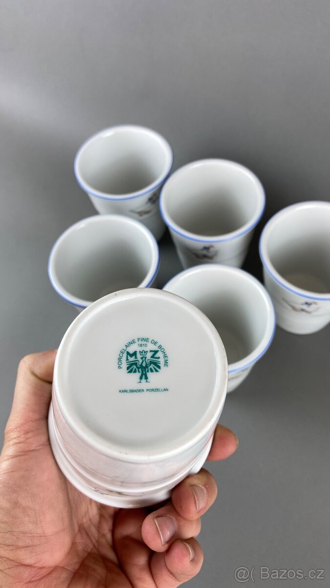 Pohár husy, s modrou linkou Moritz Zdekauer 6ks - 4