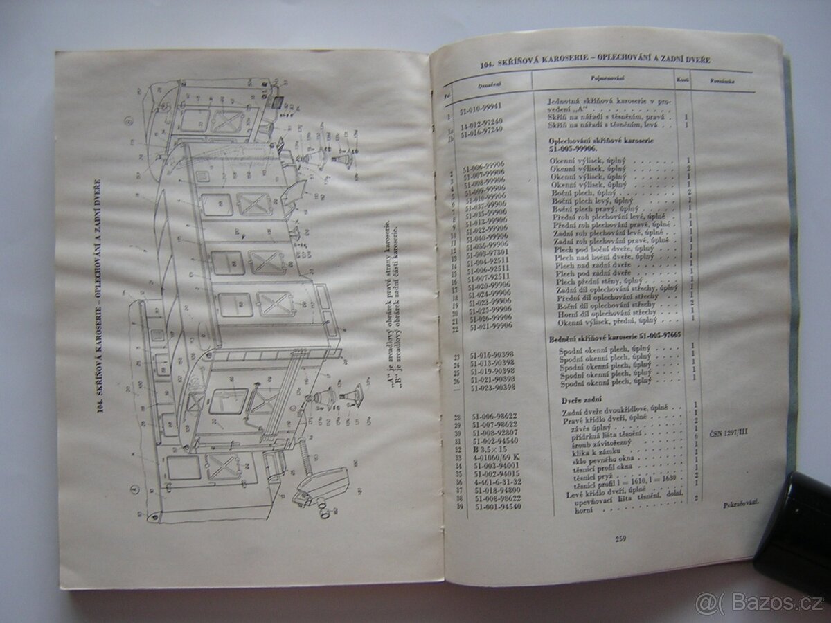 Praga V3S - Seznam náhradních dílů praga v3s
