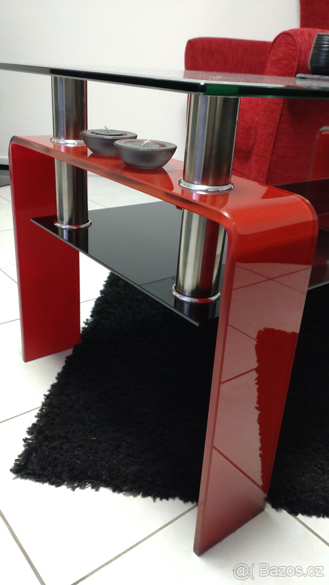 Konferenční stolek tvrzené sklo - 4