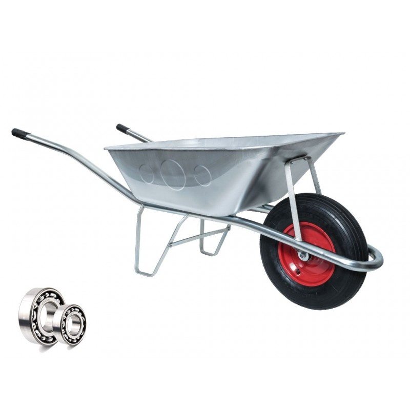 Celopozinkované stavební kolečko KATARO s korbou 80 L - 4